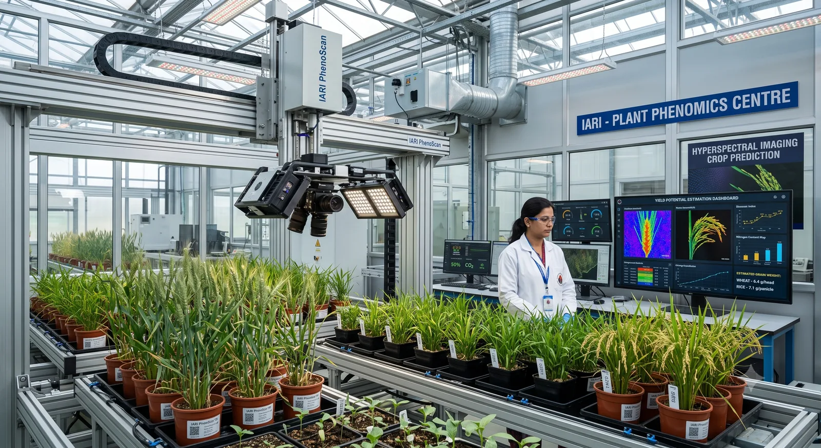Hyperspectral yield prediction for wheat & rice