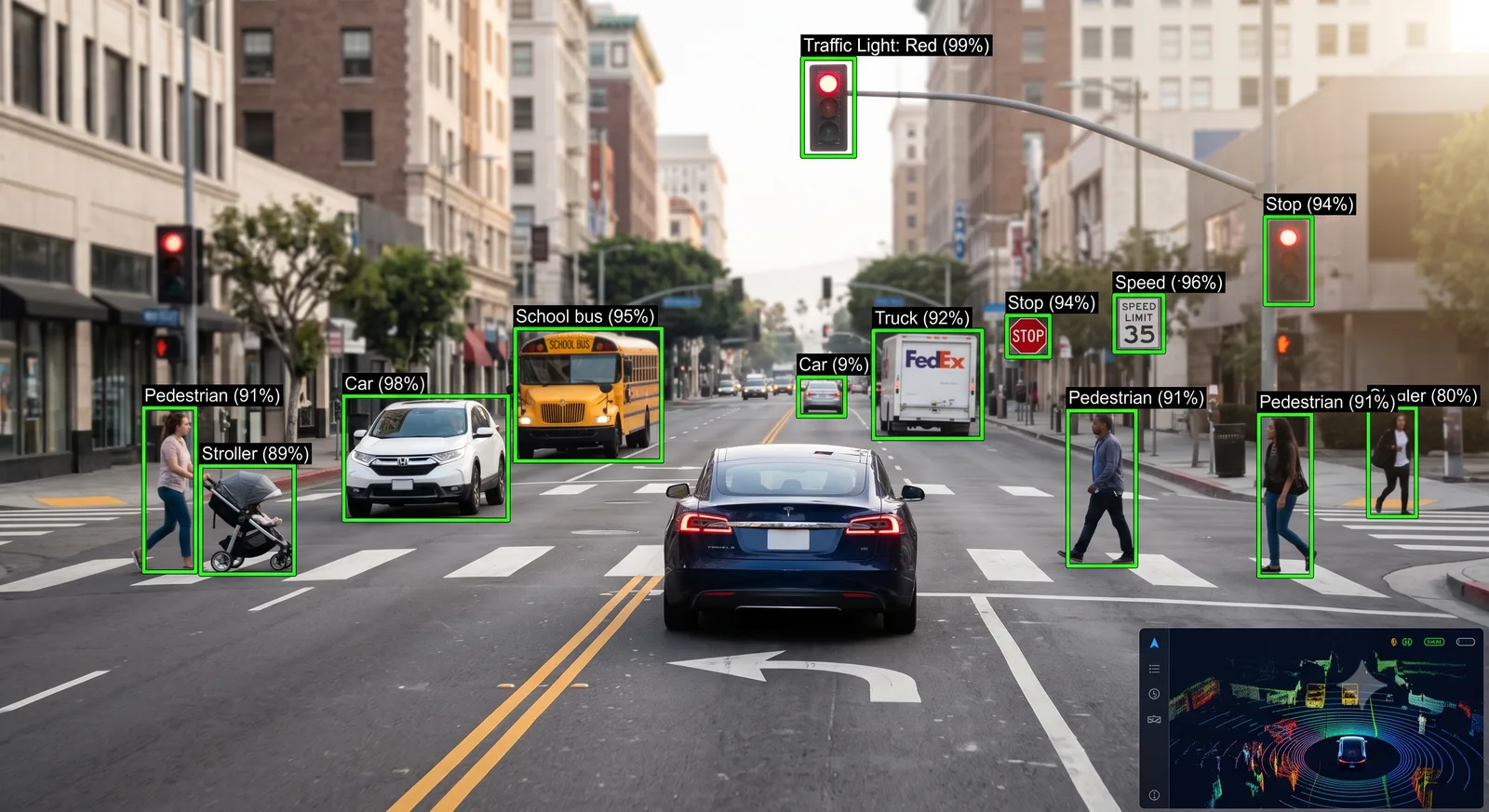 Real-time multi-object detection for autonomous vehicles