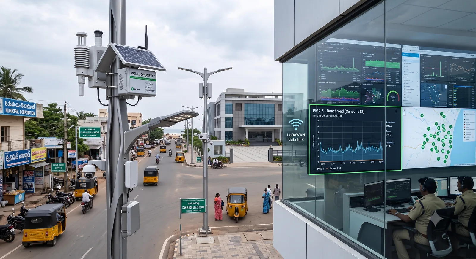 City-wide environmental monitoring on LoRaWAN